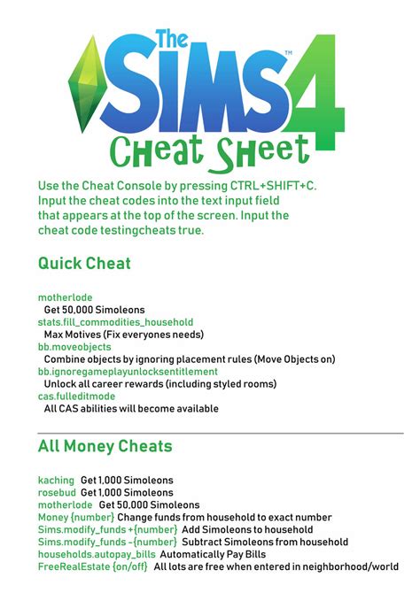 sims 4 pc cheat codes|skill cheats sims 4 pc.